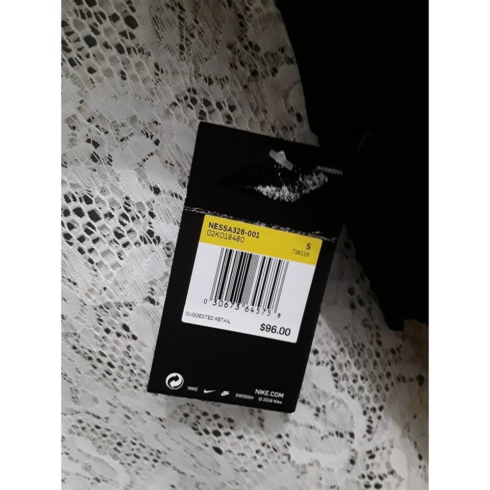 NWT Nike Sz S NESSA Black With White Swish Tank One Piece Swimsuit - Picture 4 of 11